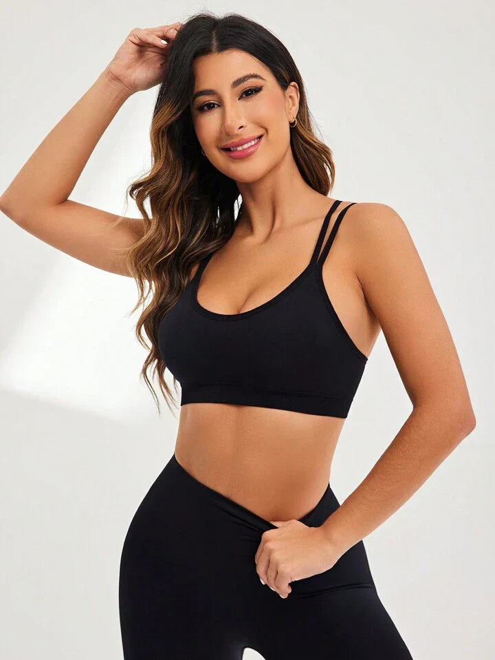 Women Fashionable Cross Design Seamless Sports Bra