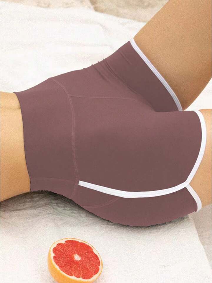 Sports Shorts High Waist With Built-In Briefs Yoga, Gym, & Cycling