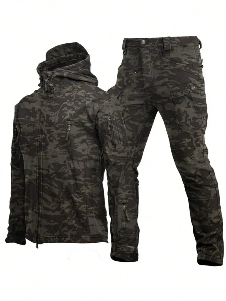 Men's Camouflage Windproof And Waterproof Jacket And Pants Sports Suit