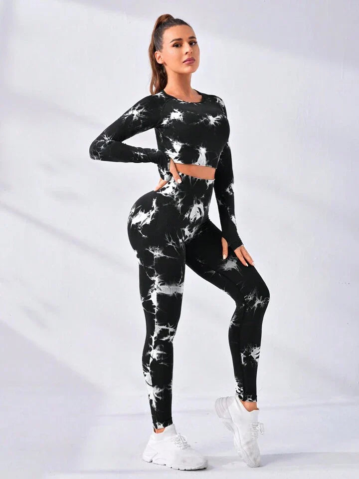 Yoga Trendy Women's Yoga Tie Dye Workout Set