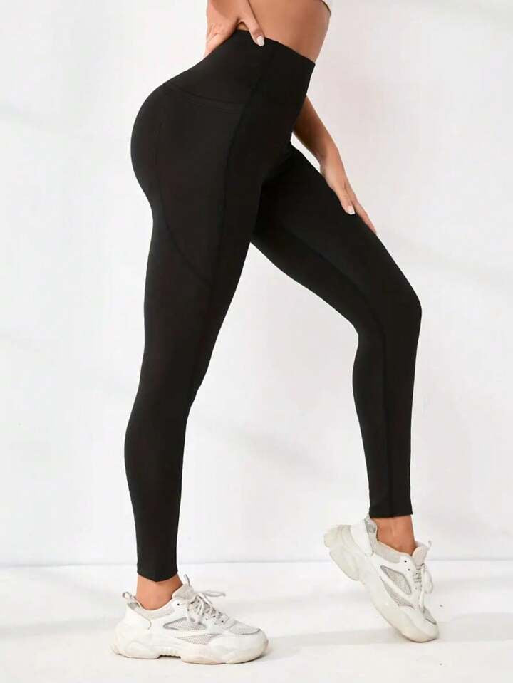 Butt-Lifting Soft Stretchy Sports Leggings With Pockets