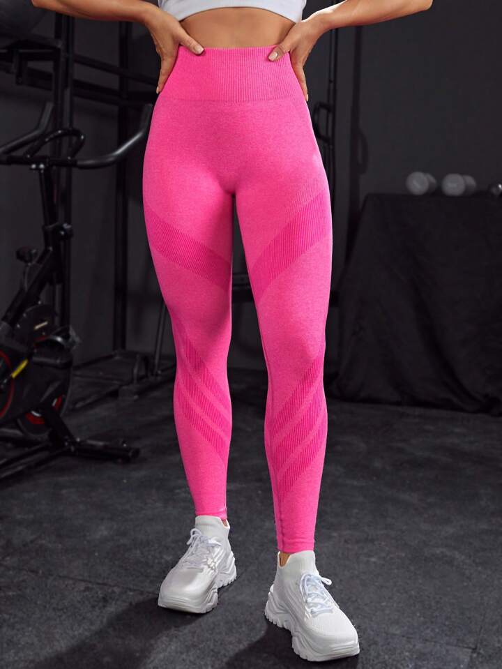 Basic Seamless Wide Waistband Sports Leggings Butt Lift