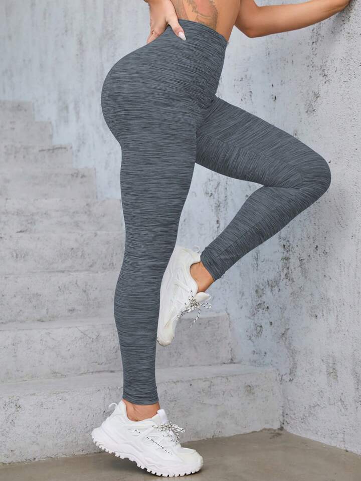 Space Dye Wideband Waist Sports Leggings