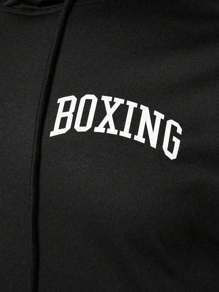 Men Shorts Set Men's Sleeveless Hooded Boxing Sportswear Set